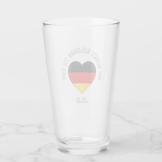 Aangepaste tekst De Duitse vlag Glas (Achterkant)
