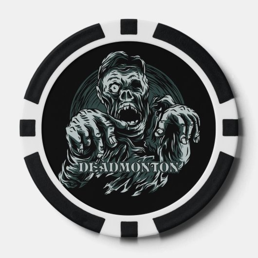 Aangepaste tekst DEADMONTON poker chips (Voorkant)