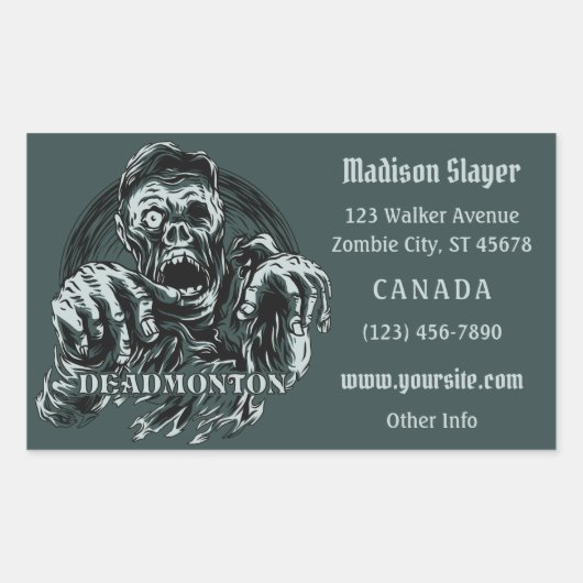 Aangepaste tekst DEADMONTON stickers (Voorkant)