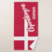 Aangepaste tekst Denemarken vlag Badhanddoek (Badhanddoek)