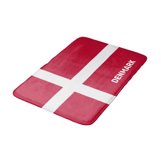 Aangepaste tekst Denemarken vlag Badmat (Gekanteld)