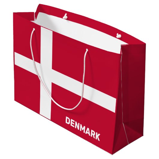 Aangepaste tekst Denemarken vlag Groot Cadeauzakje (Achterkant Gekanteld)