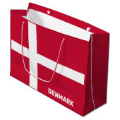 Aangepaste tekst Denemarken vlag Groot Cadeauzakje (Voorkant Gekanteld)