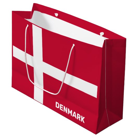 Aangepaste tekst Denemarken vlag Groot Cadeauzakje (Voorkant Gekanteld)