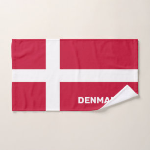 Aangepaste tekst Denemarken vlag Handdoek