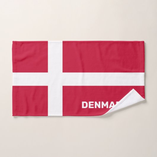 Aangepaste tekst Denemarken vlag Handdoek (Handdoek)