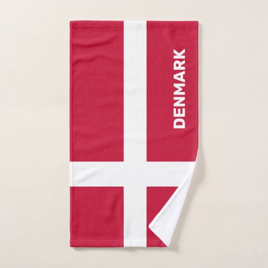 Aangepaste tekst Denemarken vlag Handdoek (Handdoek)