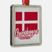Aangepaste tekst Denemarken vlag Metalen Ornament (Rechts)