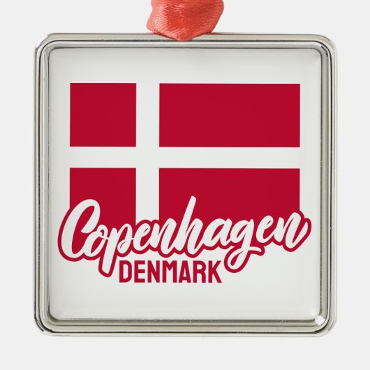 Aangepaste tekst Denemarken vlag Metalen Ornament (Voorkant)