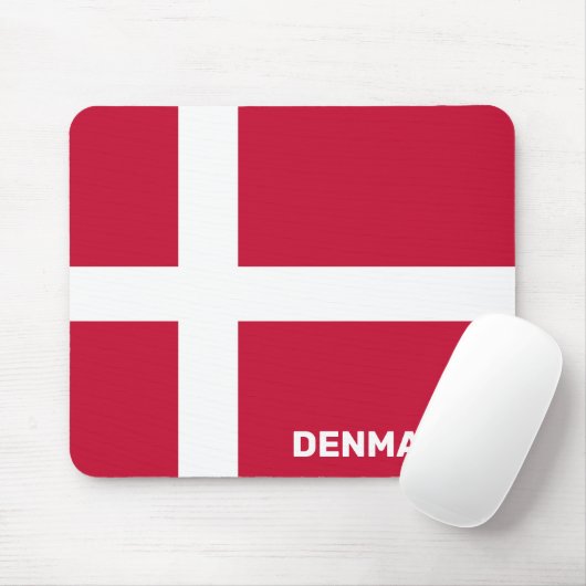 Aangepaste tekst Denemarken vlag Muismat (Met muis)