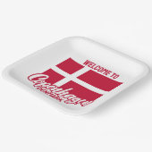 Aangepaste tekst Denemarken vlag Papieren Bordje (Gebogen)
