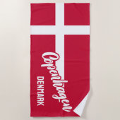 Aangepaste tekst Denemarken vlag Strandlaken (Voorkant)
