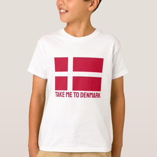 Aangepaste tekst Denemarken vlag T-shirt (Voorkant)