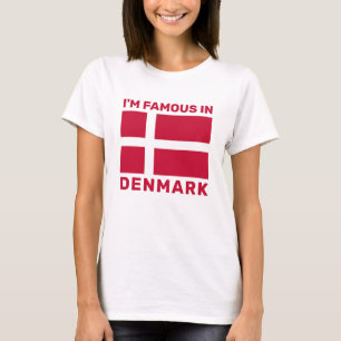 Aangepaste tekst Denemarken vlag T-shirt