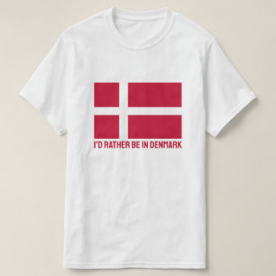 Aangepaste tekst Denemarken vlag T-shirt