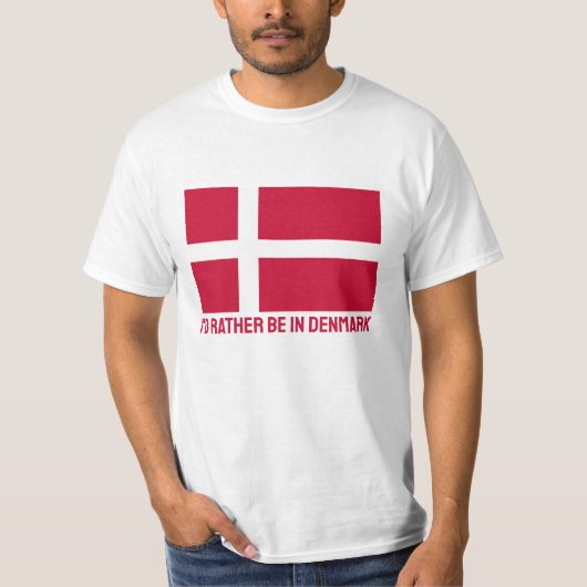 Aangepaste tekst Denemarken vlag T-shirt (Voorkant)
