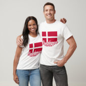 Aangepaste tekst Denemarken vlag T-shirt (Unisex)