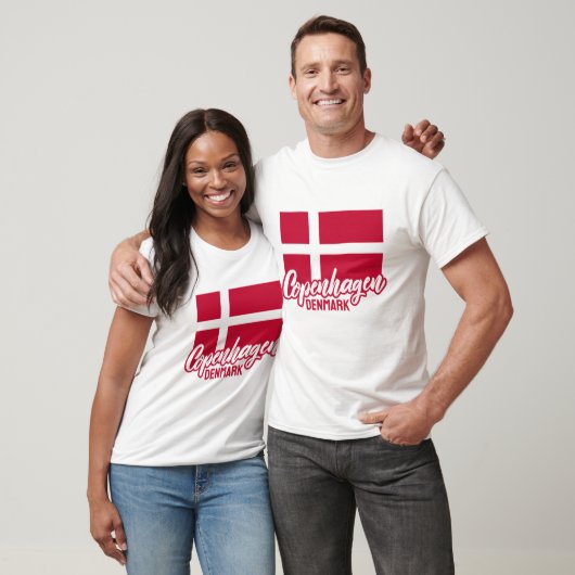 Aangepaste tekst Denemarken vlag T-shirt (Unisex)