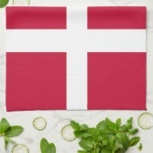 Aangepaste tekst Denemarken vlag Theedoek (Gevouwen)