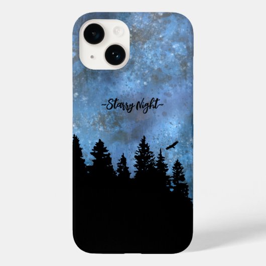 Aangepaste tekst dennenbos nacht Case-Mate iPhone case (Achterkant)