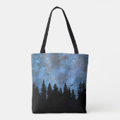 Aangepaste tekst dennenbos nacht tote bag (Achterkant)