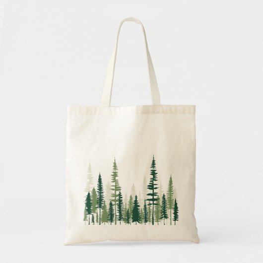 Aangepaste tekst dennenbos tote bag (Voorkant)