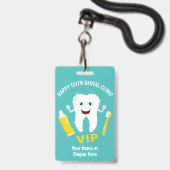 Aangepaste tekst Dental Clinic badge (Voorzijde met lanyard)