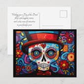 Aangepaste tekst 💀 Día de Muertos Briefkaart (Voorkant / Achterkant)