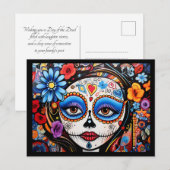Aangepaste tekst 💀 Día de Muertos Briefkaart (Voorkant / Achterkant)