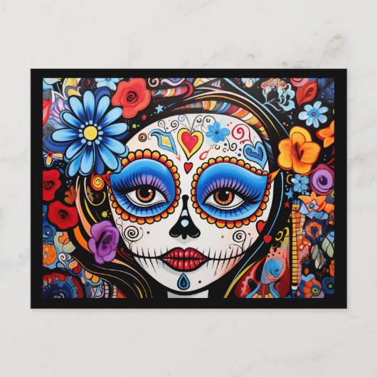 Aangepaste tekst 💀 Día de Muertos Briefkaart (Voorkant)