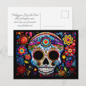 Aangepaste tekst 💀 Día de Muertos Briefkaart (Voorkant / Achterkant)
