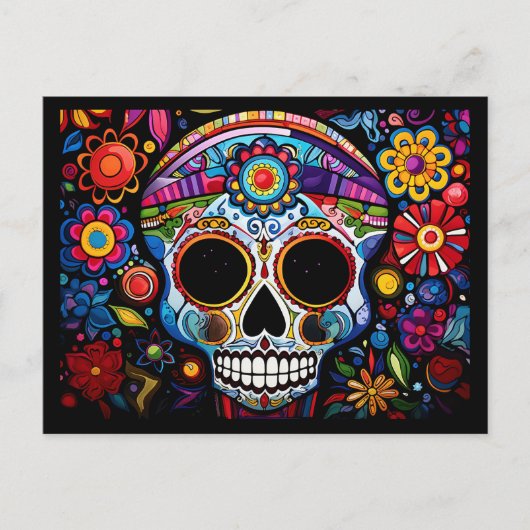 Aangepaste tekst 💀 Día de Muertos Briefkaart (Voorkant)