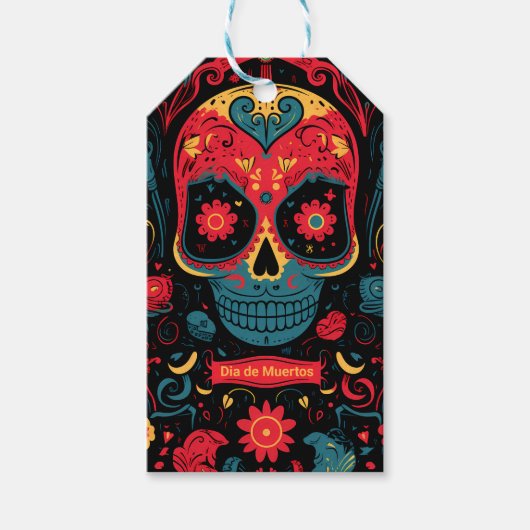 Aangepaste tekst Dia de Muertos☠️ Eeuwige Herinner Cadeaulabel (Voorkant)