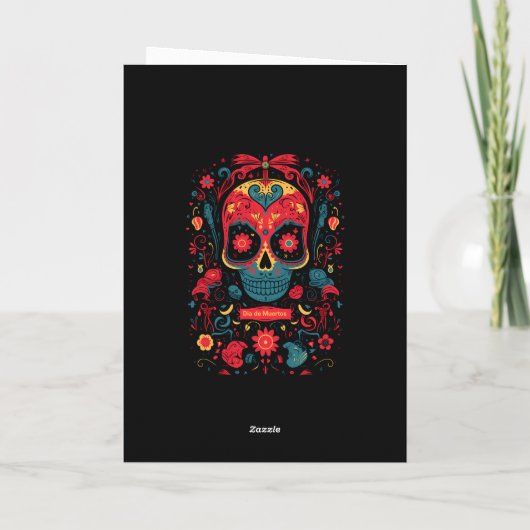 Aangepaste tekst Dia de Muertos☠️ Eeuwige Herinner Feestdagen Kaart (Achterkant)