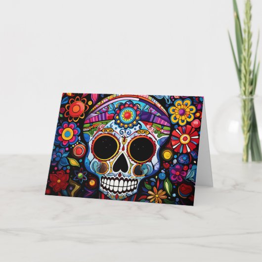 Aangepaste tekst 💀 Día de Muertos Kaart (Voorkant)