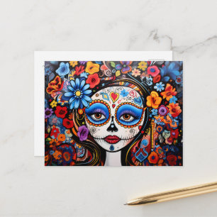 Aangepaste tekst Dia de Muertos☠️ La Calavera Catr Briefkaart