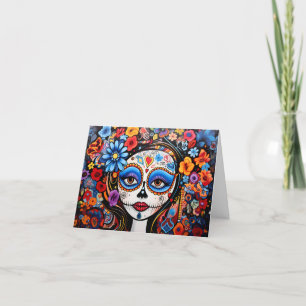 Aangepaste tekst Dia de Muertos☠️ La Calavera Catr Feestdagen Kaart
