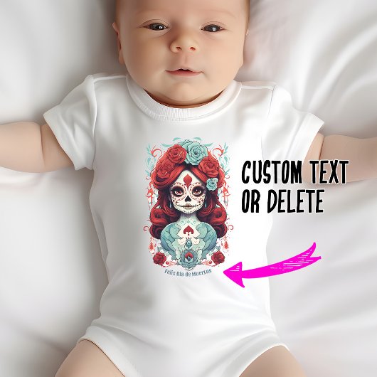 Aangepaste tekst Dia de Muertos☠️ La Calavera Catr Romper