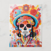 Aangepaste tekst Dia de Muertos La Calavera Catrin Briefkaart (Voorkant)