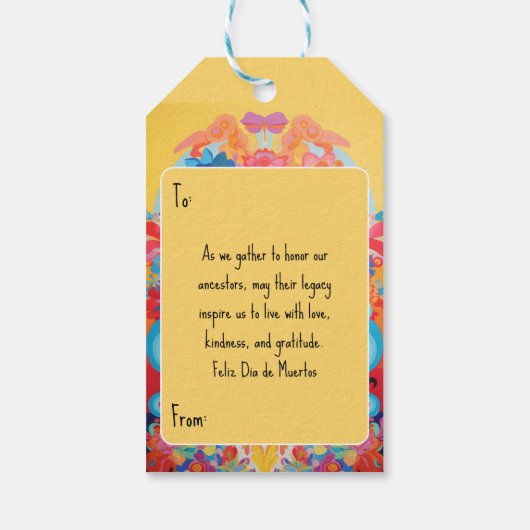 Aangepaste tekst Dia de Muertos La Calavera Catrin Cadeaulabel (Achterkant)