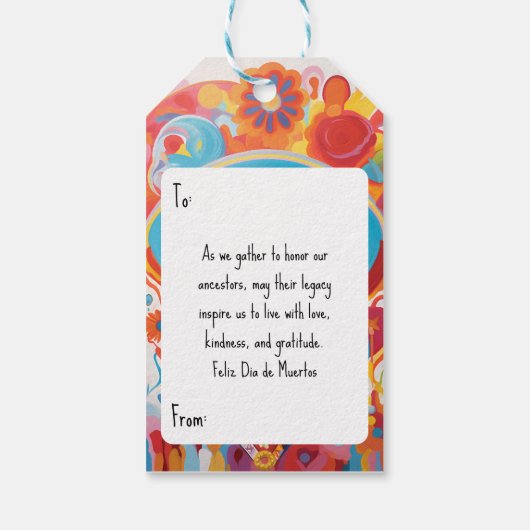 Aangepaste tekst Dia de Muertos La Calavera Catrin Cadeaulabel (Achterkant)