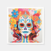 Aangepaste tekst Dia de Muertos La Calavera Catrin Servet (Voorkant)