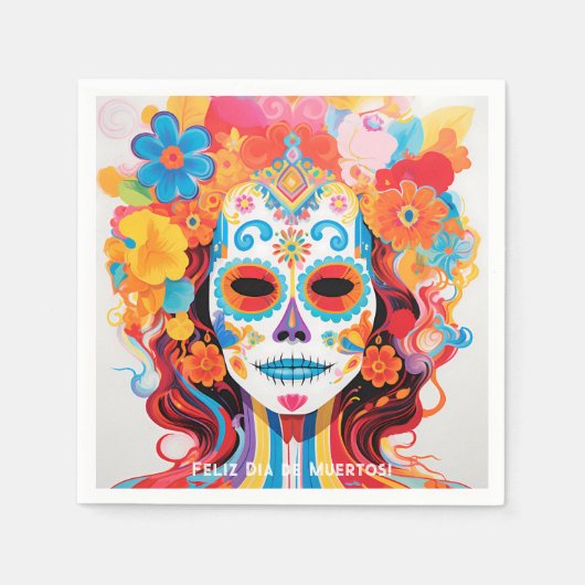 Aangepaste tekst Dia de Muertos La Calavera Catrin Servet (Voorkant)