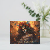 Aangepaste tekst Dia de Muertos La Calavera Garban Briefkaart (Staand voorkant)