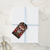 Aangepaste tekst Dia de Muertos☠️ Suikerschedel Cadeaulabel (Met Touw)