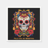 Aangepaste tekst Dia de Muertos☠️ Suikerschedel Servet (Voorkant)