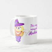 Aangepaste tekst die Emoji glimlacht in Pet met bo Koffiemok (Voorkant links)