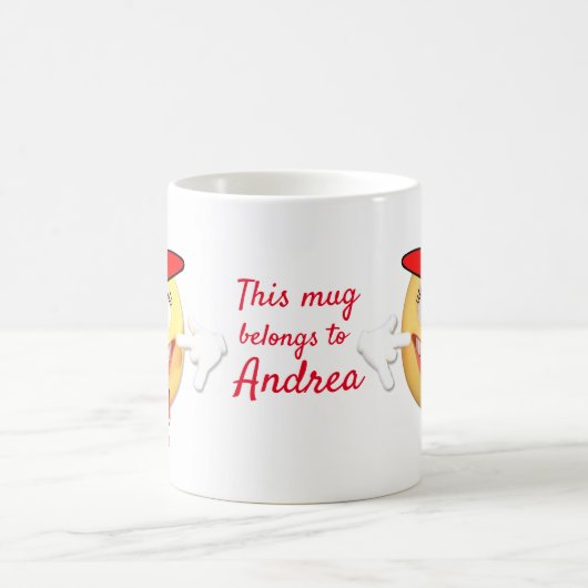 Aangepaste tekst die Emoji glimlacht in rood Pet m Koffiemok (Center)