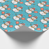 Aangepaste tekst Dinking Snowman Cadeaupapier (Hoek)