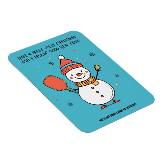 Aangepaste tekst Dinking Snowman Magneet (Rechterzijde)